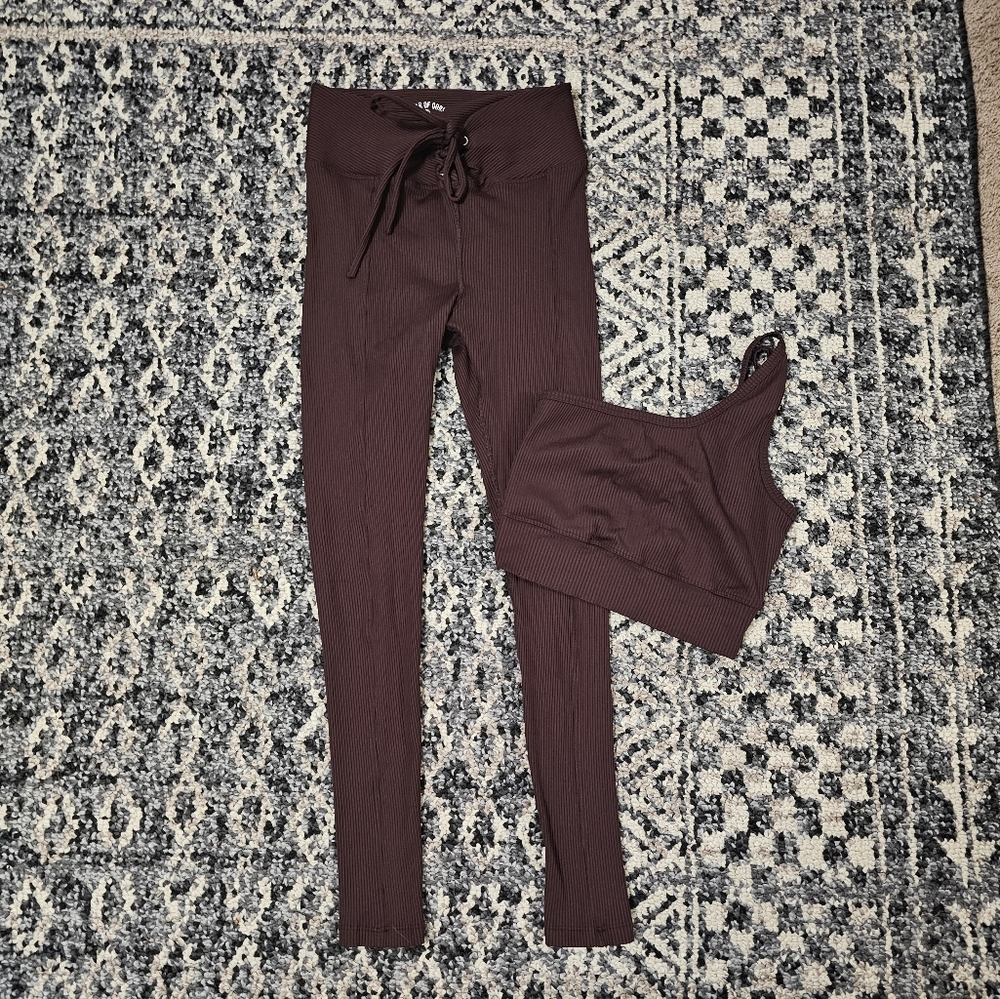 Year of Ours Ribbed Football Leggings and Top Set